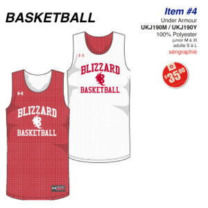 Item 04 Blizzard été Basketball camisole UA UKJ190M UKJ190Y 2025