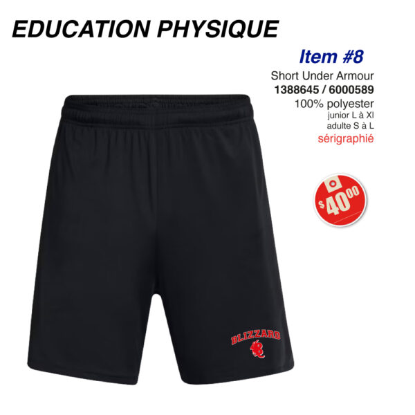 Item 08 Blizzard été éducation physique short UA 1388645 6000589 2025